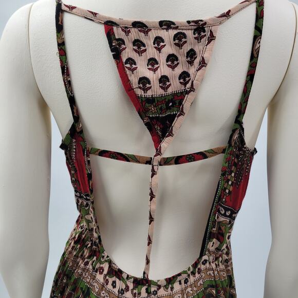 Jayli Dress Womens S Red Black‎ Elephant Paisley Open Back Festival Beach Boho - Picture 4 of 16